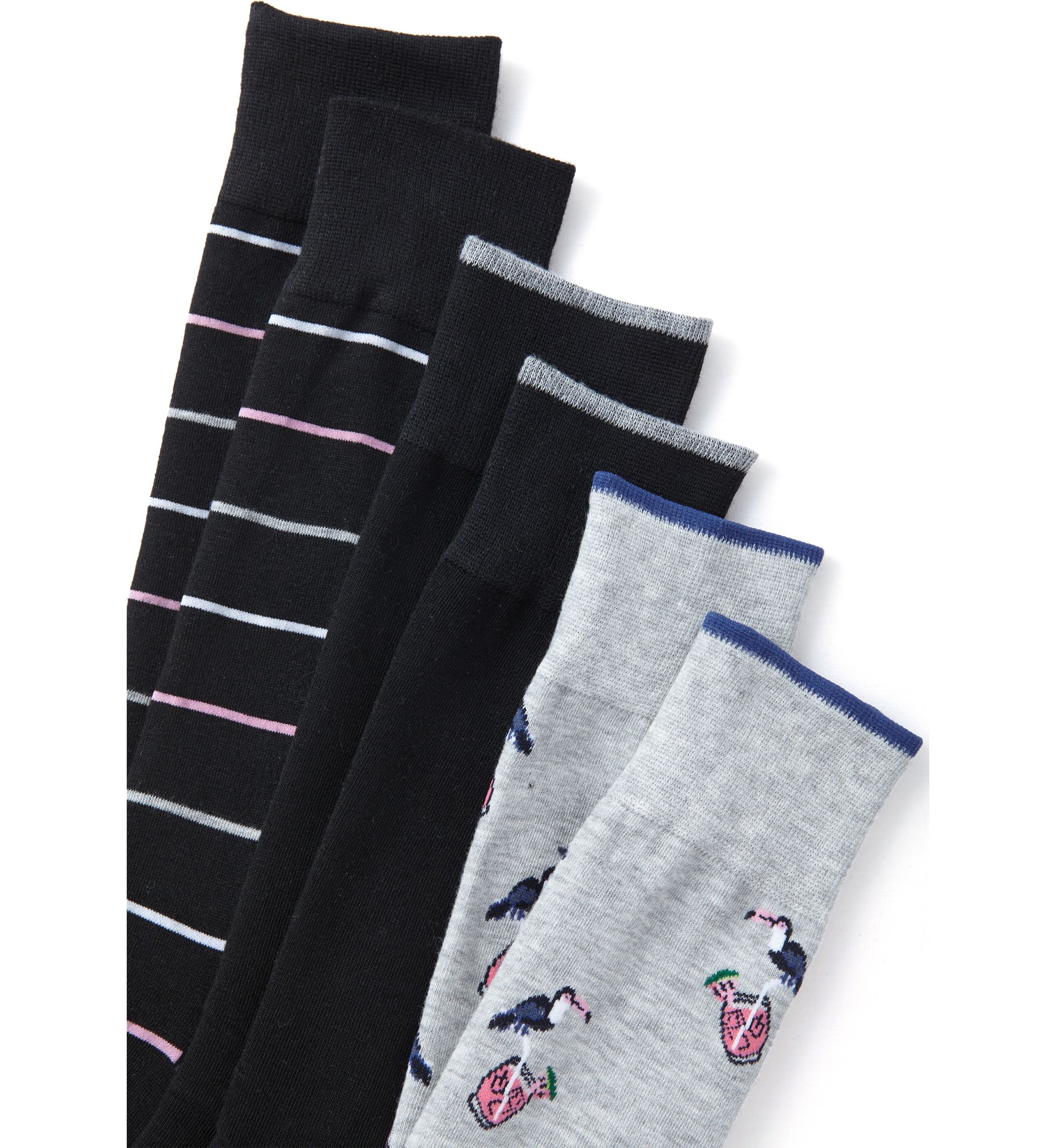 3-Pack of Printed Crew Socks 