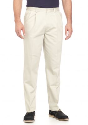 Savane Straight Fit Performance Chino Comfort Waist Pleated