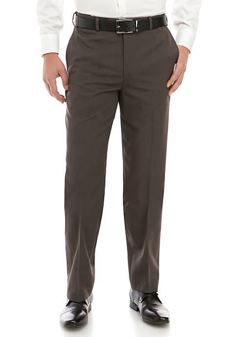 Savane® Subtle Check Flat Front Expandable Waist Pants | belk