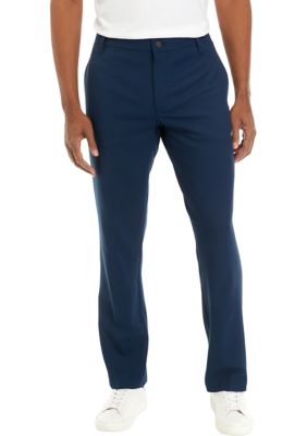 Savane Men's Straight Fit Tech Pants, Navy Blue, 42 x 30