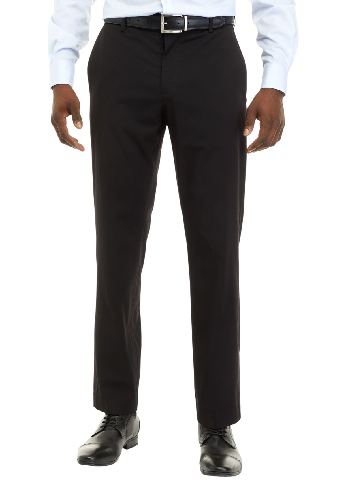 Mens Straight Fit Solid Dress Pants