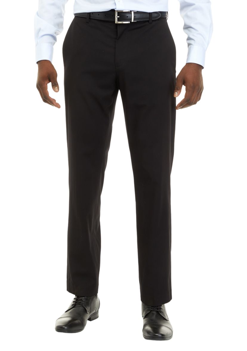 Mens Straight Fit Solid Dress Pants