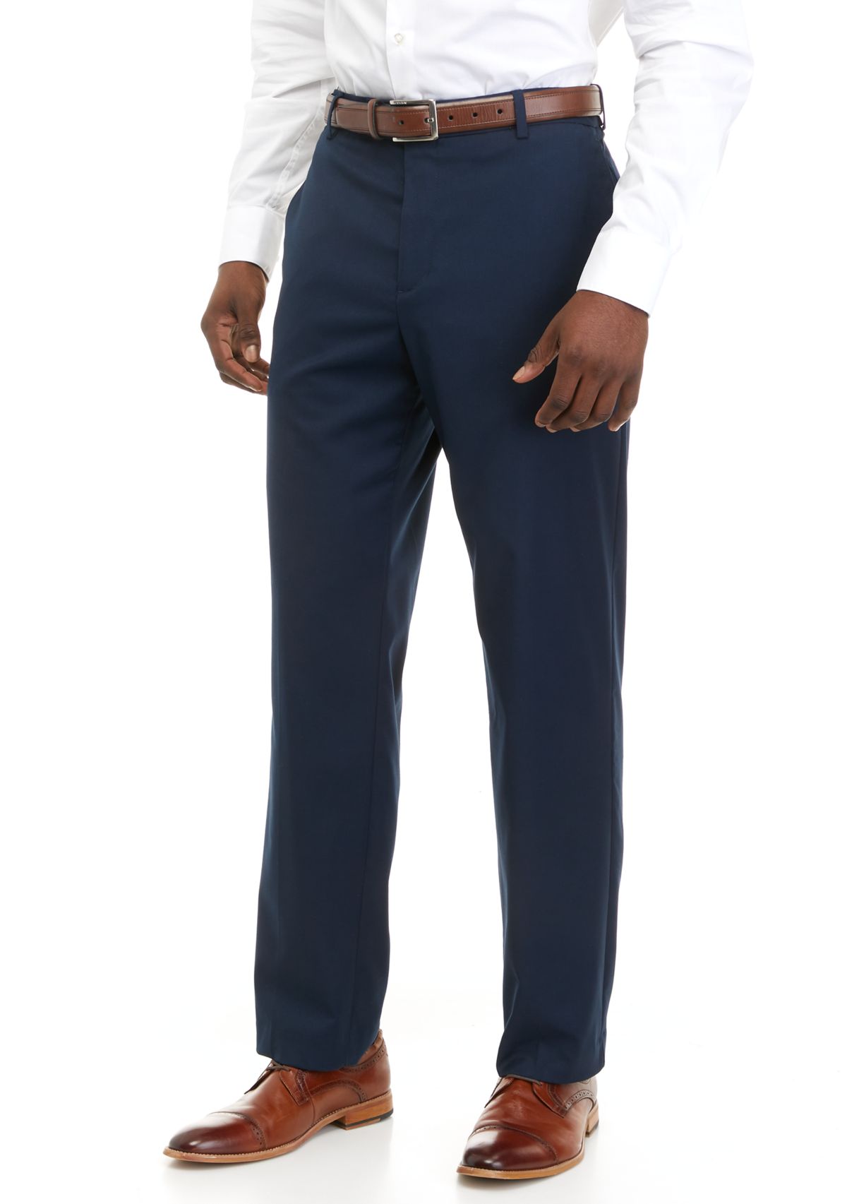 Mens Straight Fit Solid Dress Pants