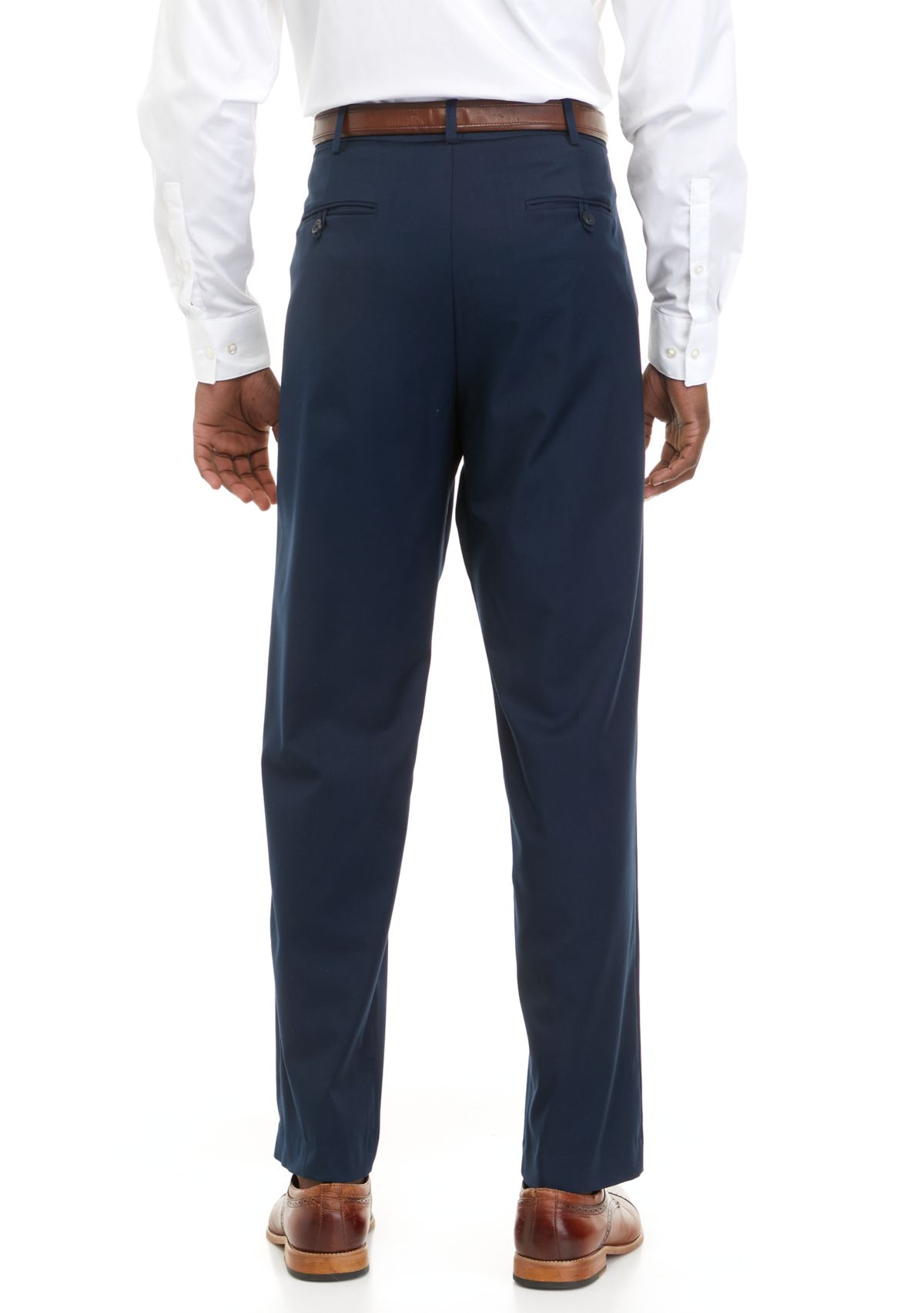 Mens Straight Fit Solid Dress Pants