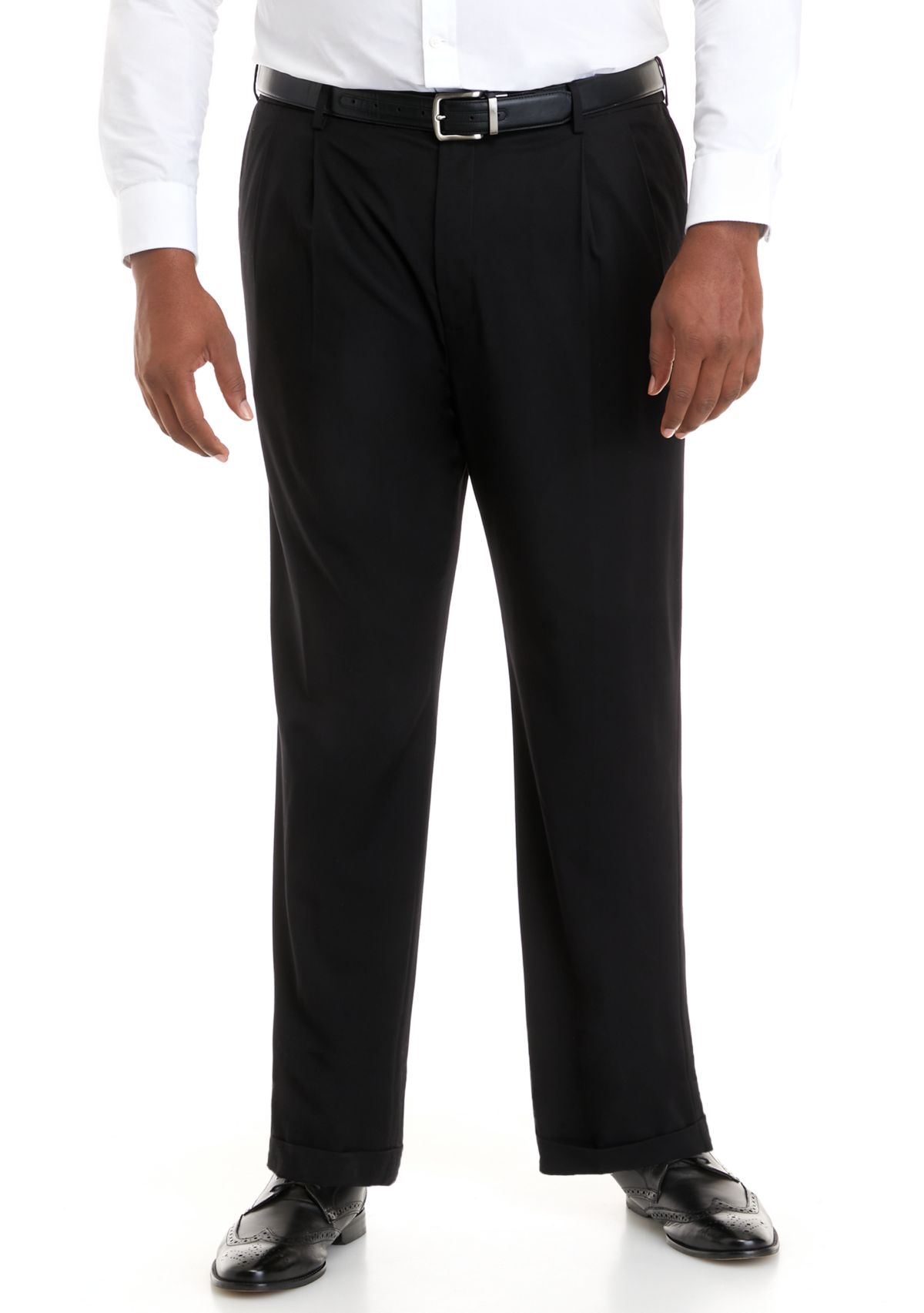 Big & Tall Cross Hatch Pleated Pants
