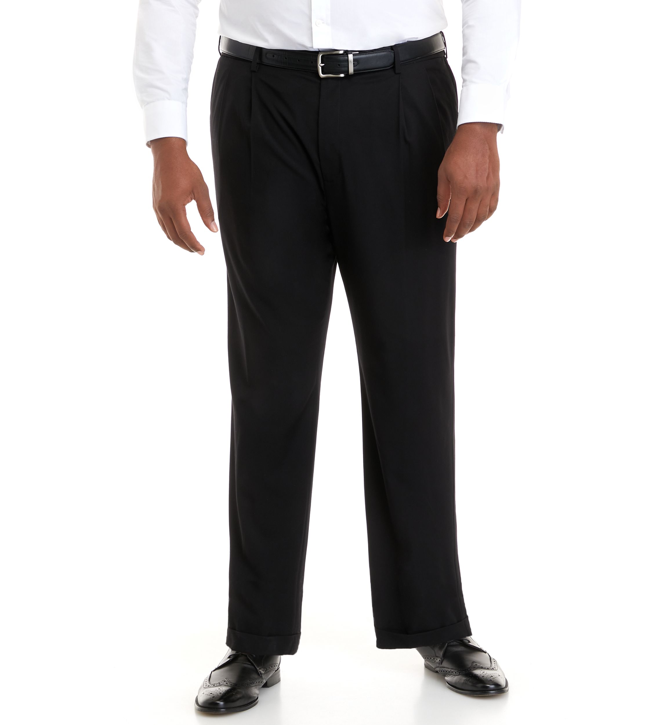 Big & Tall Cross Hatch Pleated Pants