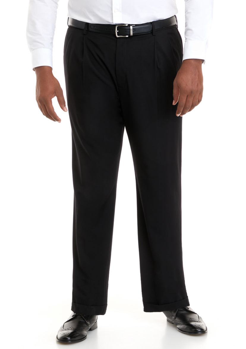 Big & Tall Cross Hatch Pleated Pants