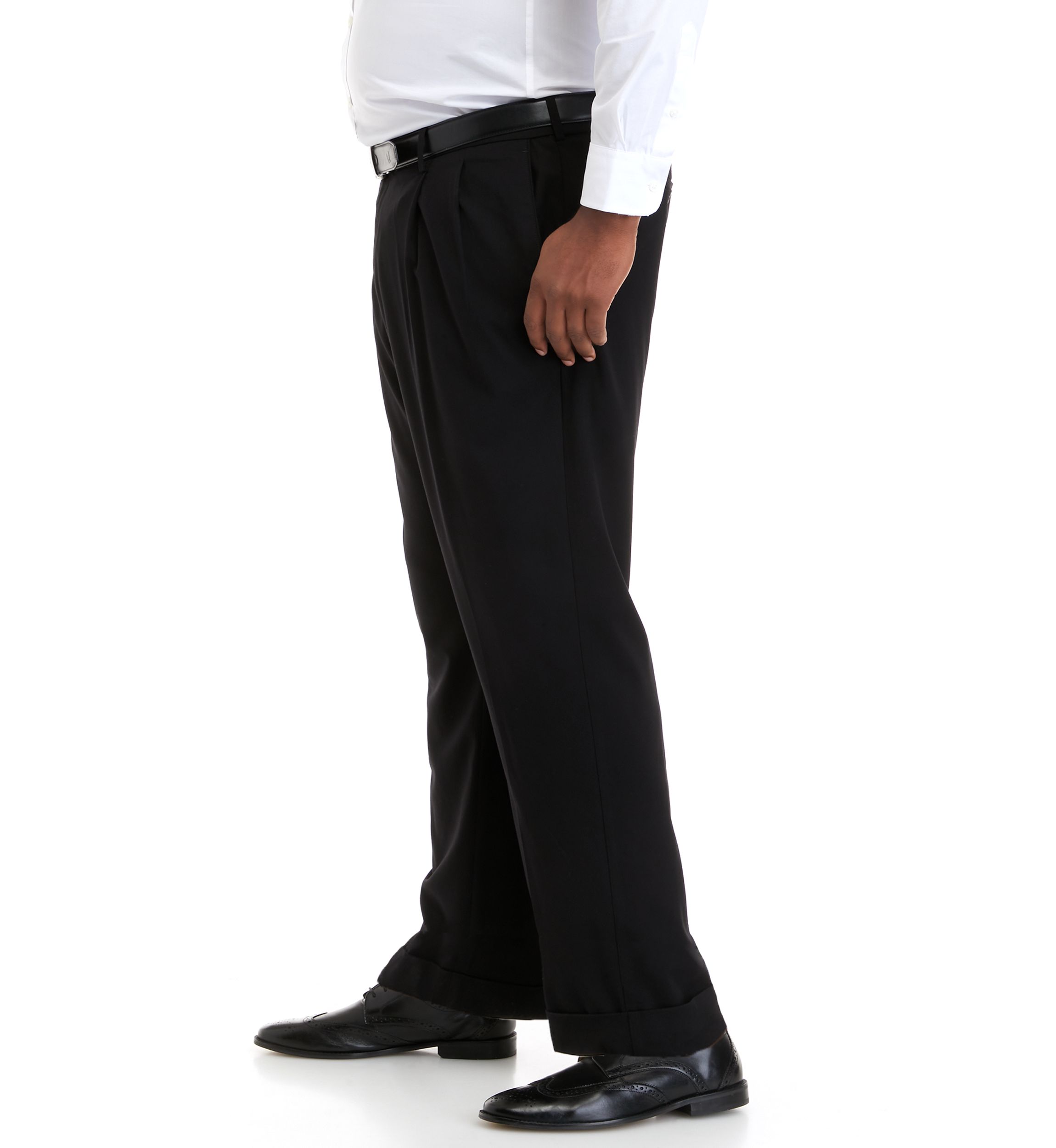 Big & Tall Cross Hatch Pleated Pants