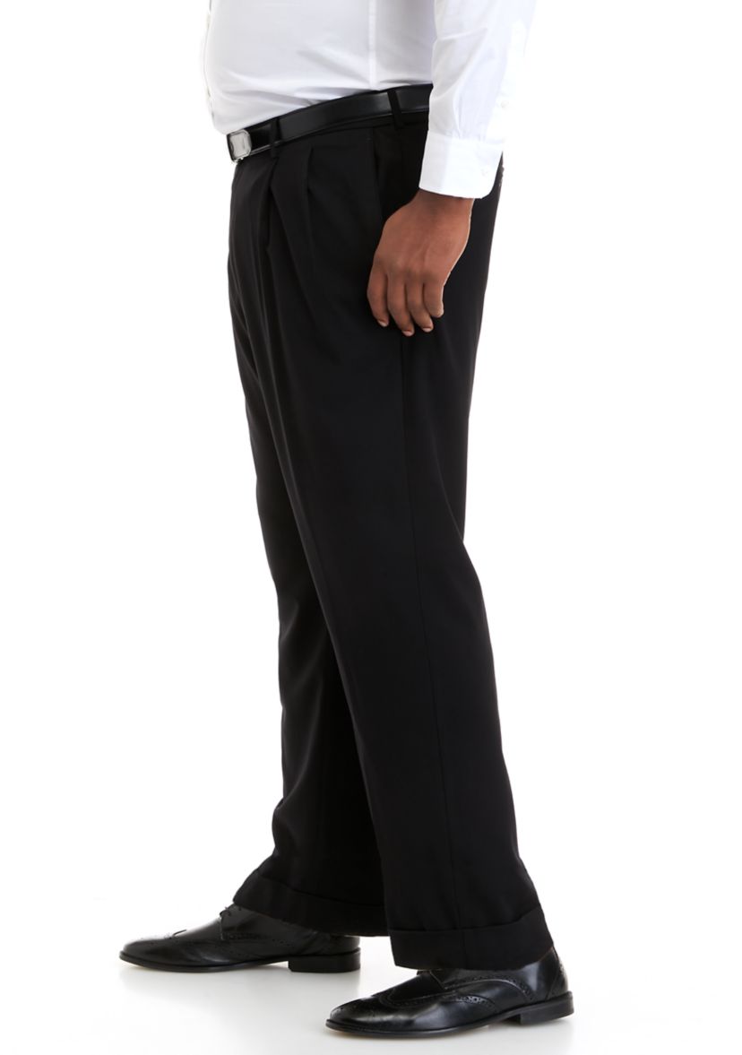 Big & Tall Cross Hatch Pleated Pants