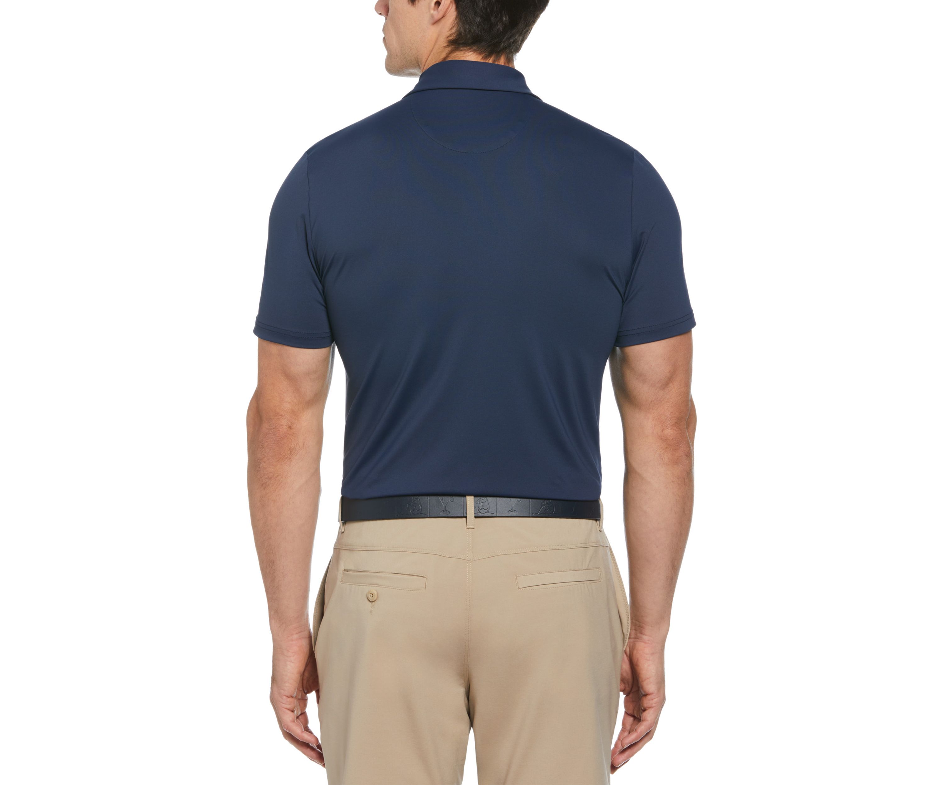 Got Game Engineered Stripe Block Print Polo Shirt