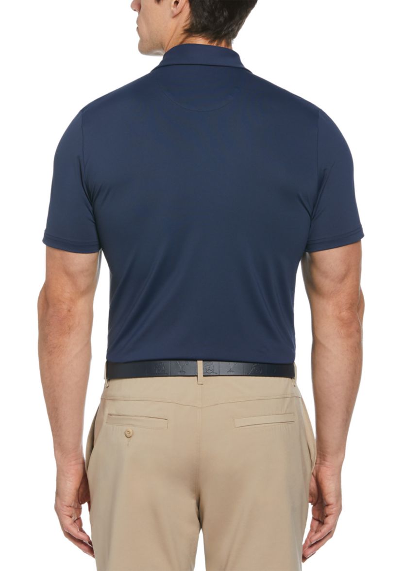 Got Game Engineered Stripe Block Print Polo Shirt