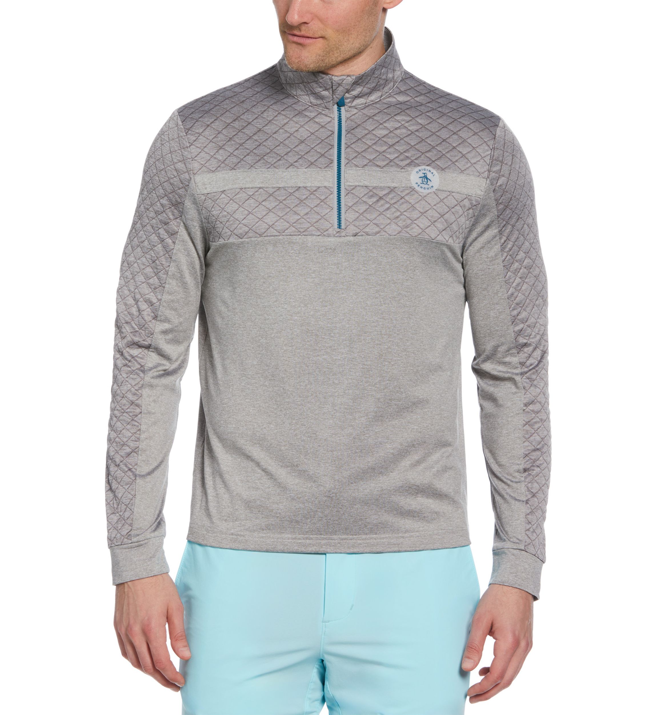 Mens 1/4 Zip Color Block Pullover 