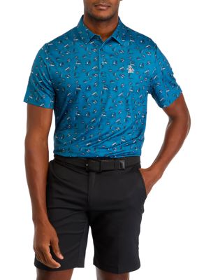 Original Penguin Men's Retro Arcade Printed Polo Shirt, 2XL