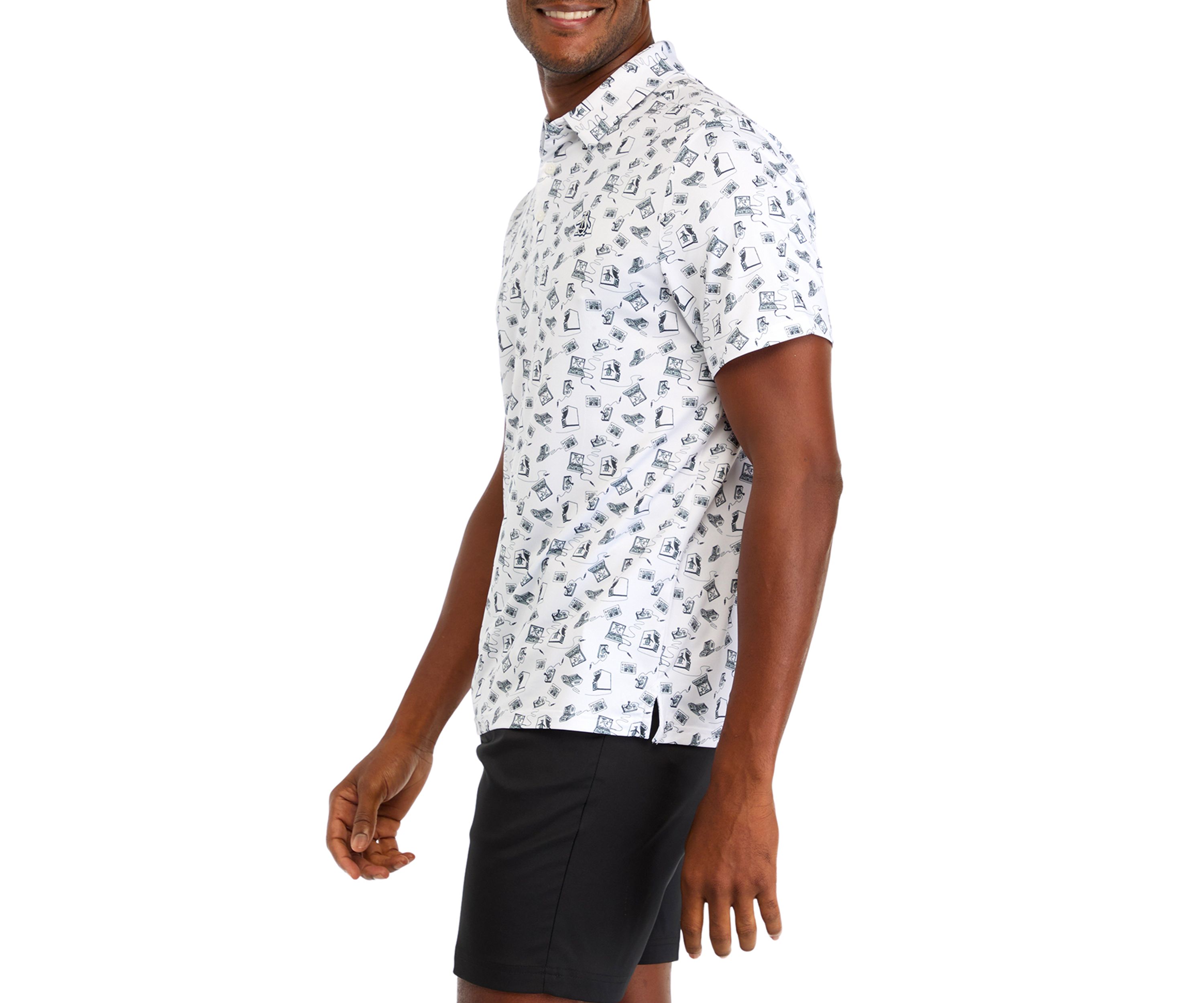 Mens Retro Arcade Printed Polo Shirt