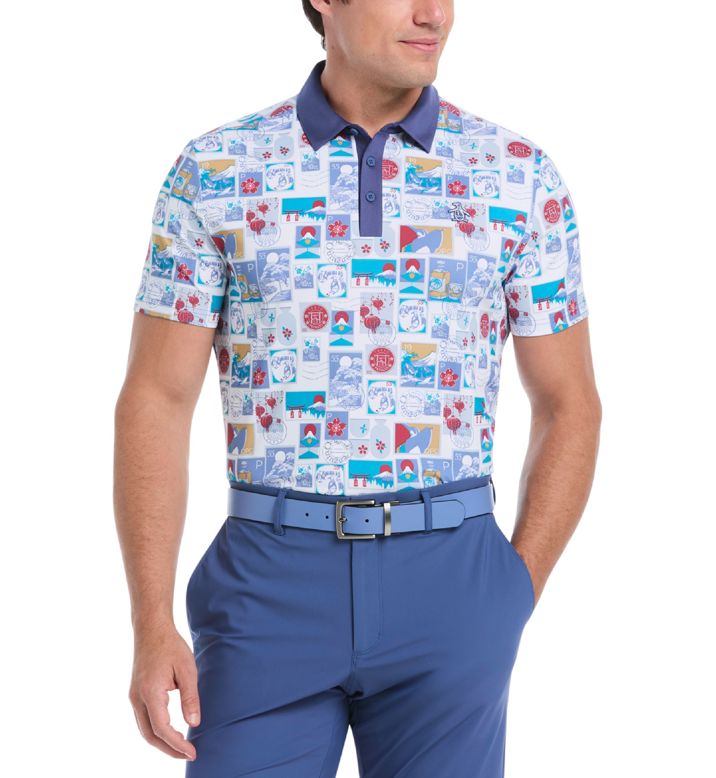 Mens Petes Stamp Statement Golf Polo Shirt