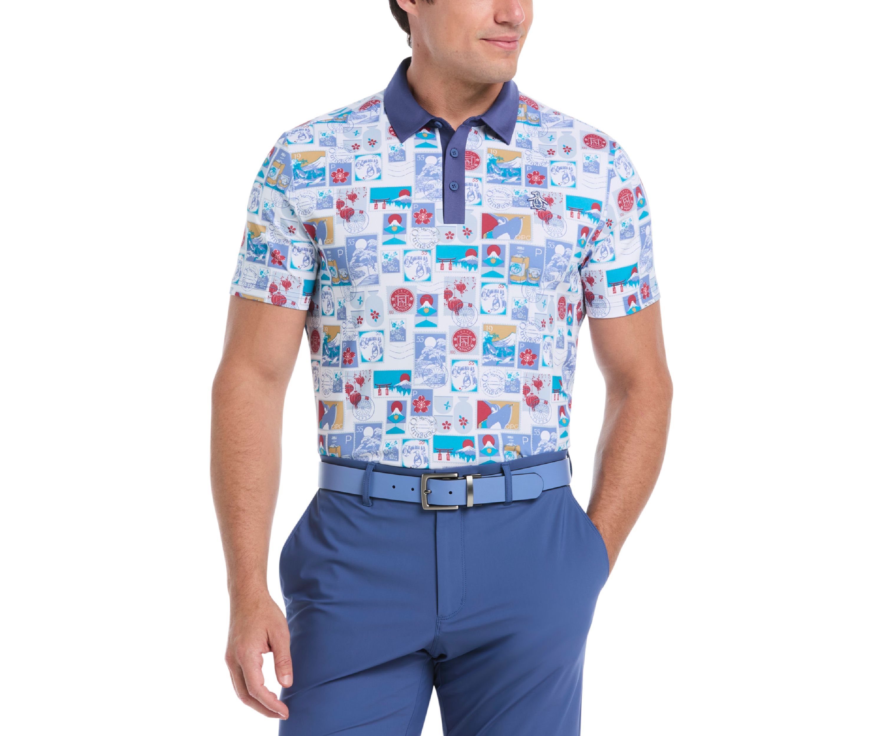Mens Petes Stamp Statement Golf Polo Shirt