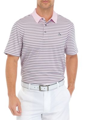 Original Penguin Men's Fashion Printed Polo Shirt, Pink, Small