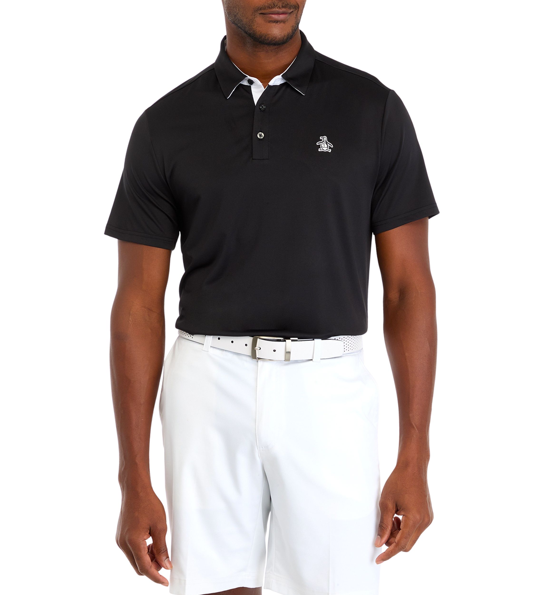 Mens Solid Logo Polo Shirt