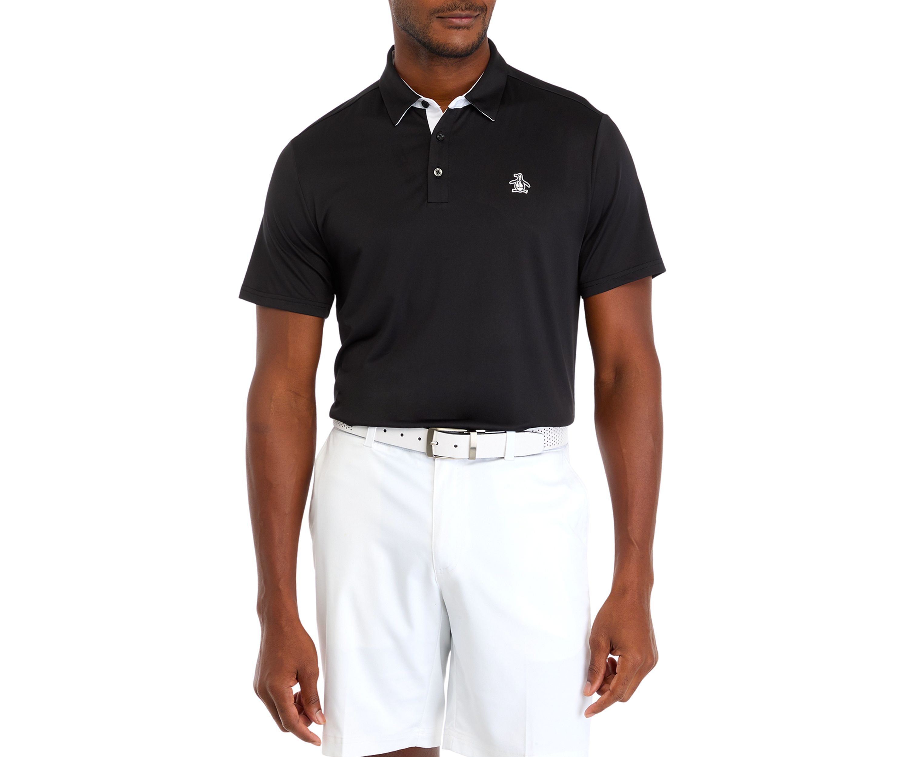Mens Solid Logo Polo Shirt