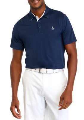 Original Penguin Men's Solid Logo Polo Shirt, Black, 2XL