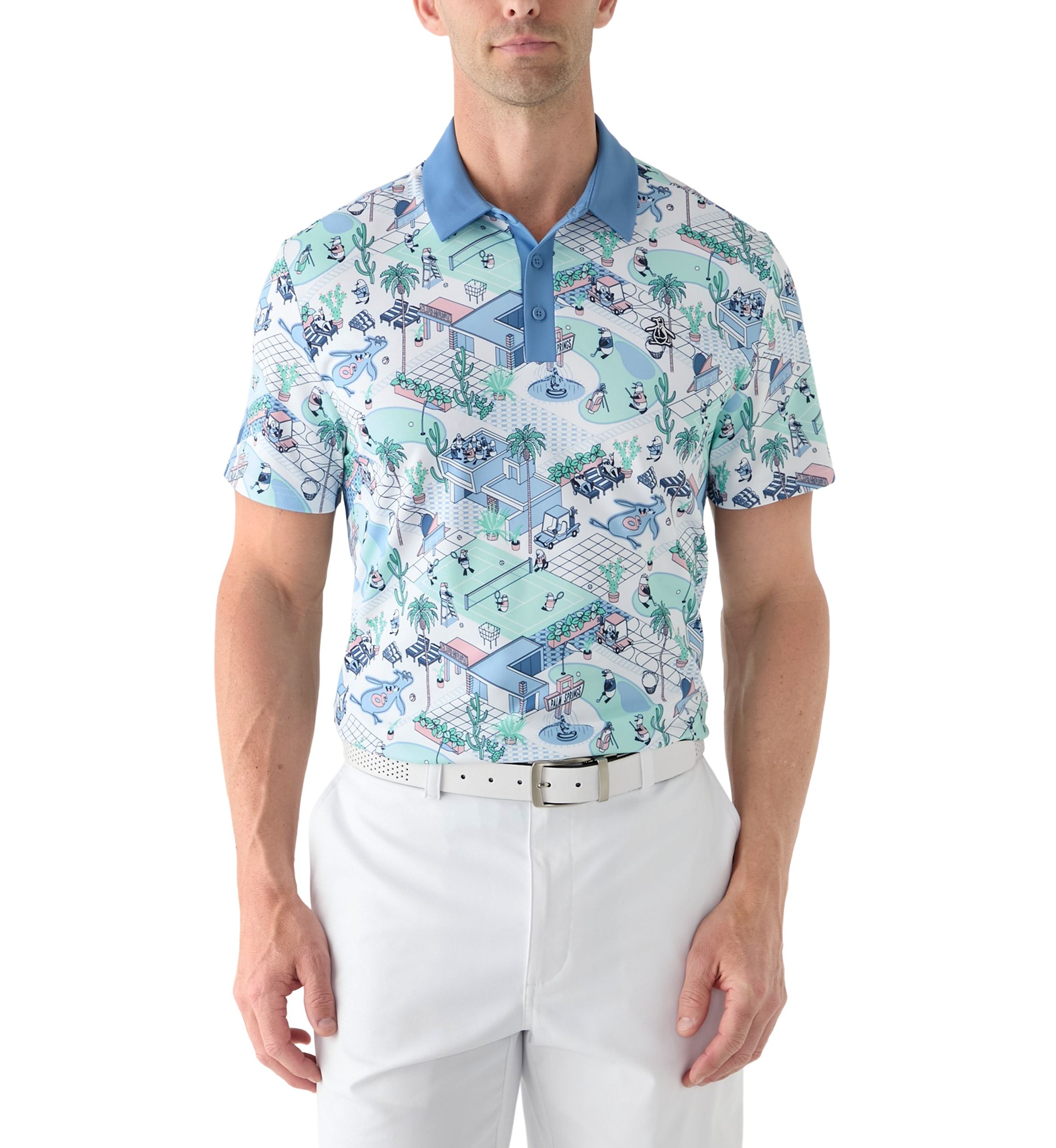 Mens Palm Spring Printed Polo Shirt