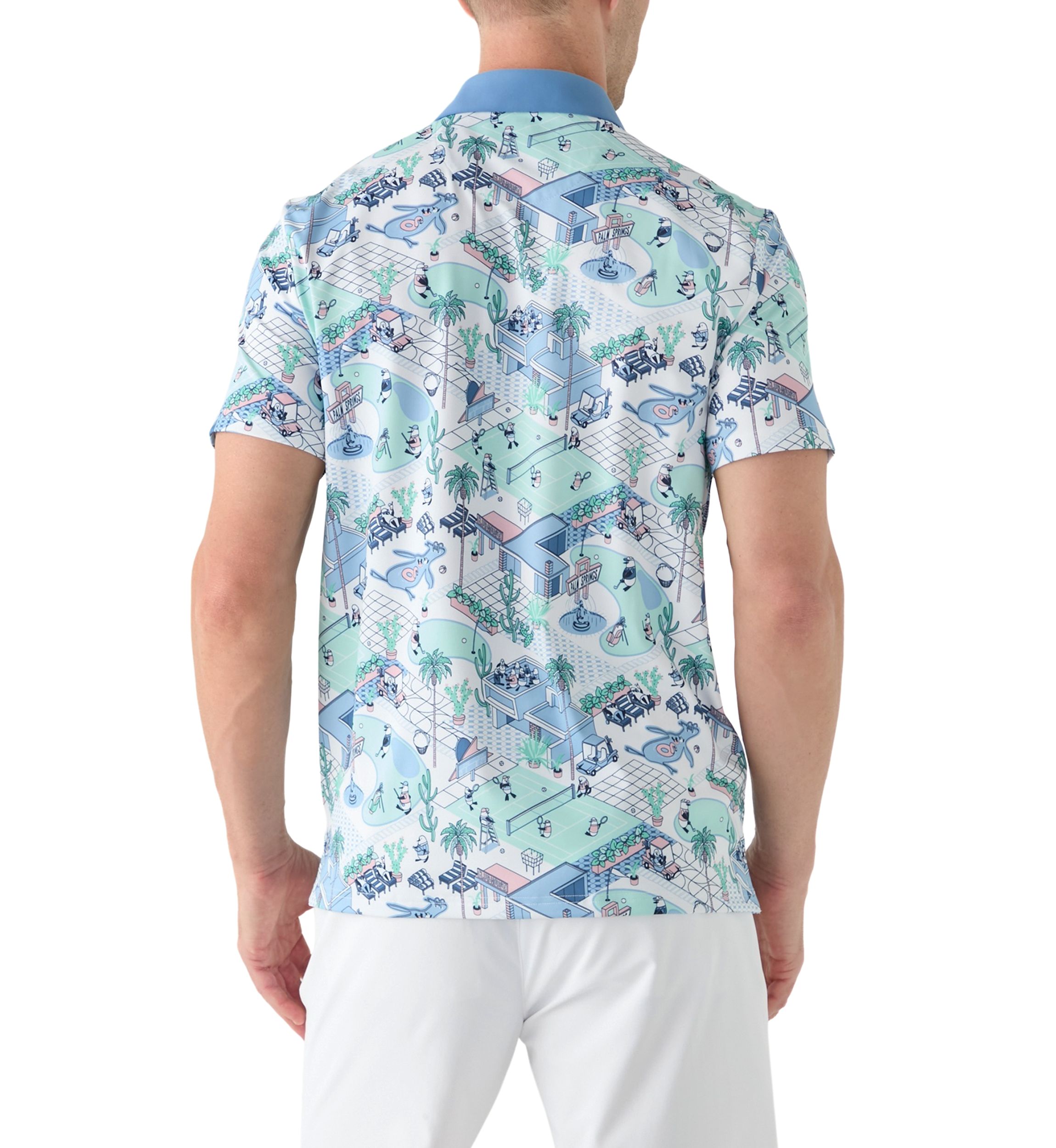 Mens Palm Spring Printed Polo Shirt
