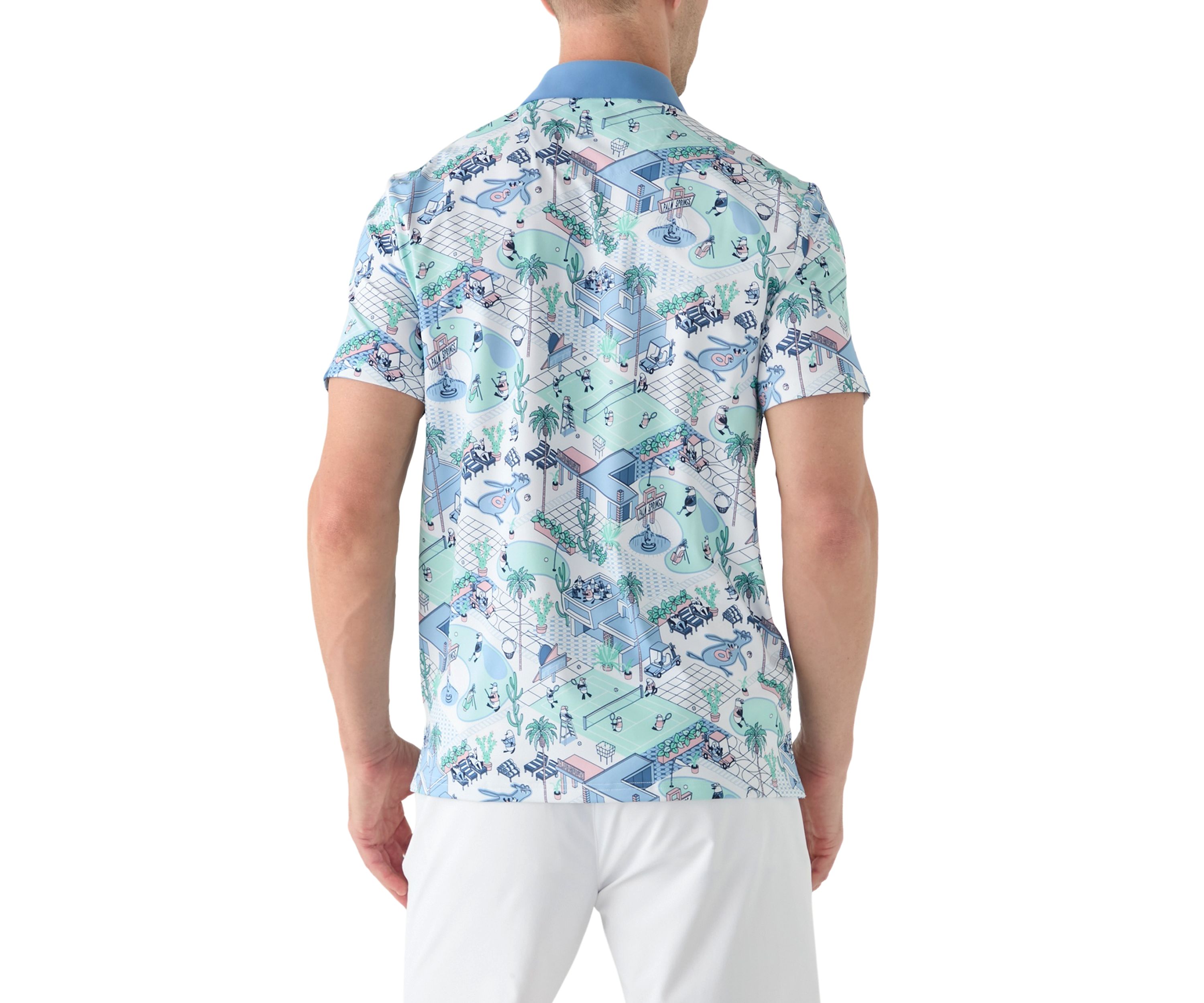 Mens Palm Spring Printed Polo Shirt