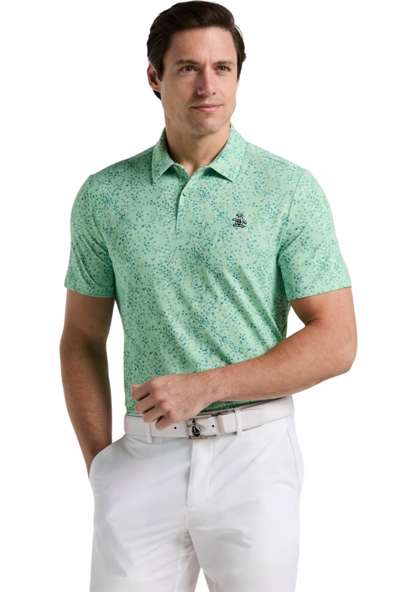 Mens All Over Micro Abstract Printed Golf Polo Shirt