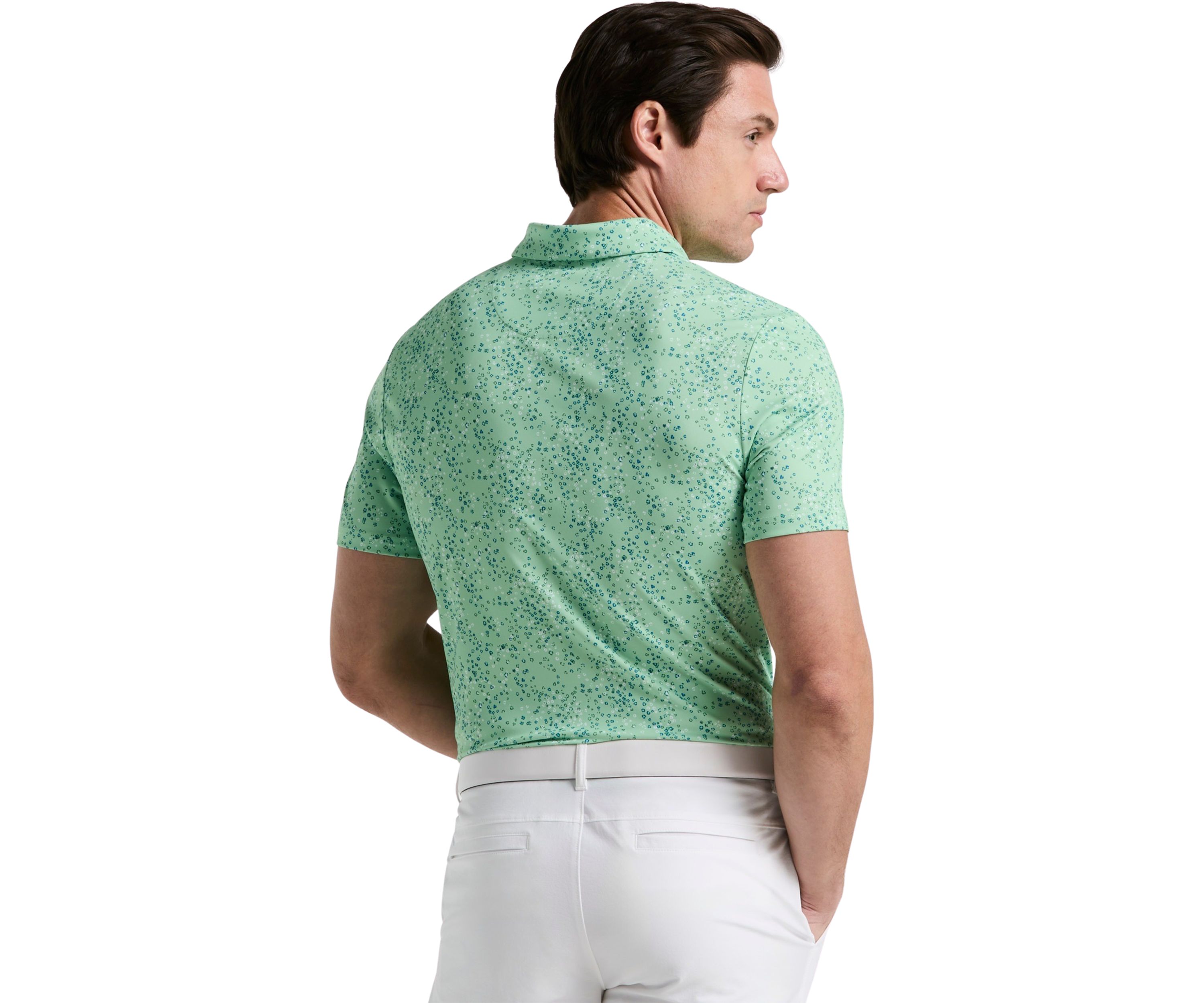 Mens All Over Micro Abstract Printed Golf Polo Shirt