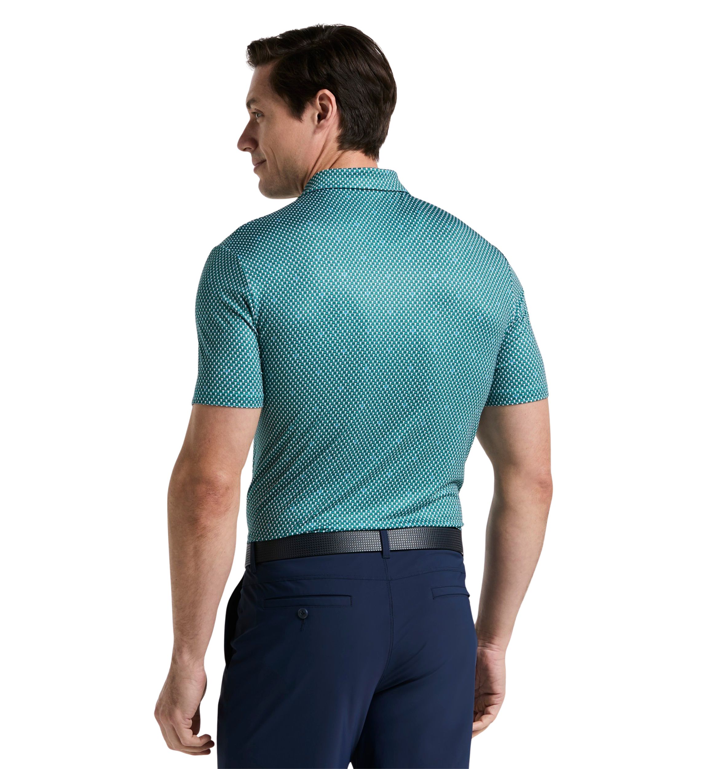 Mens All-Over Micro Bucket Hat Golf Polo Shirt