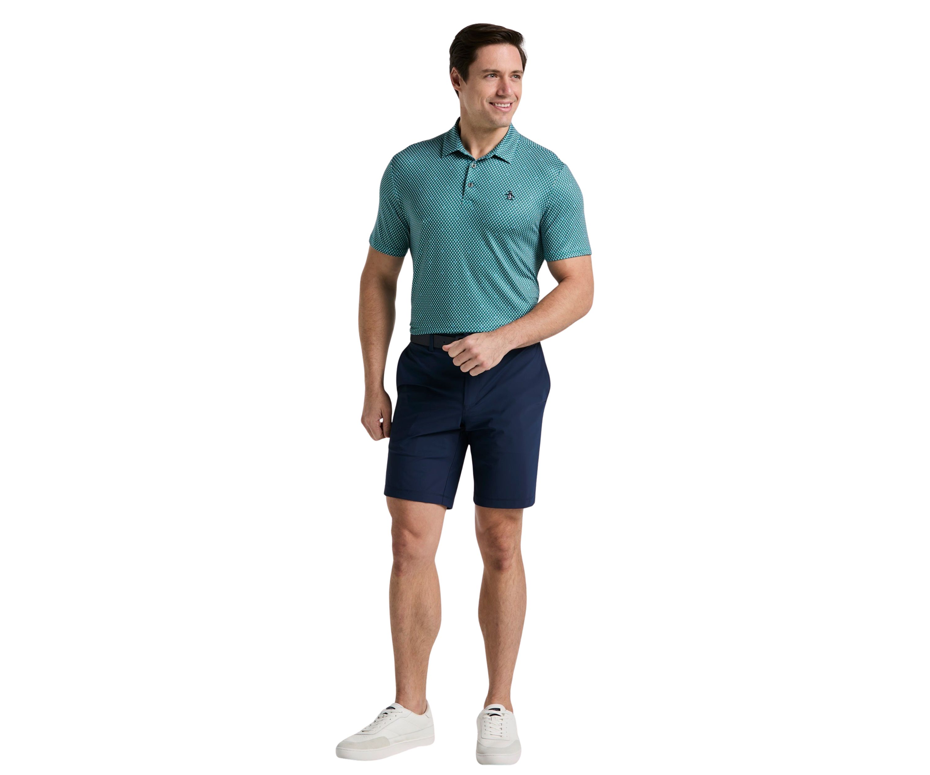 Mens All-Over Micro Bucket Hat Golf Polo Shirt