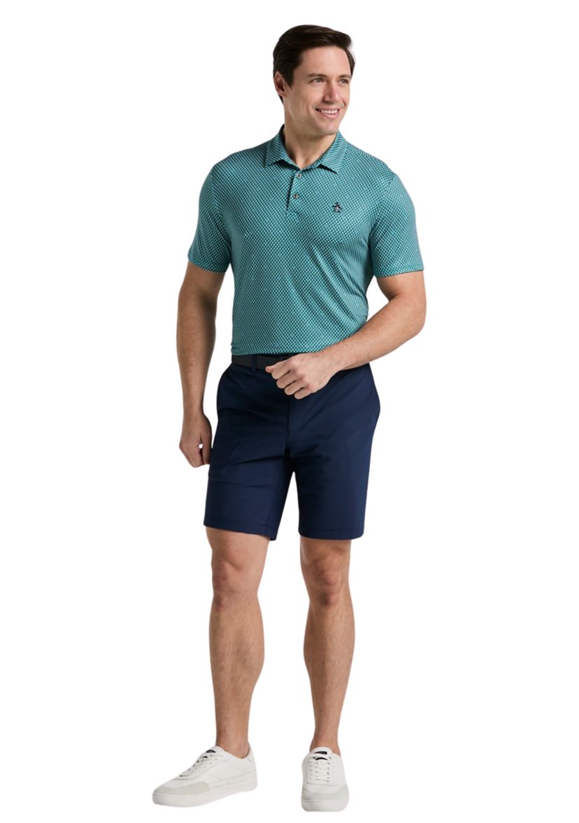 Mens All-Over Micro Bucket Hat Golf Polo Shirt