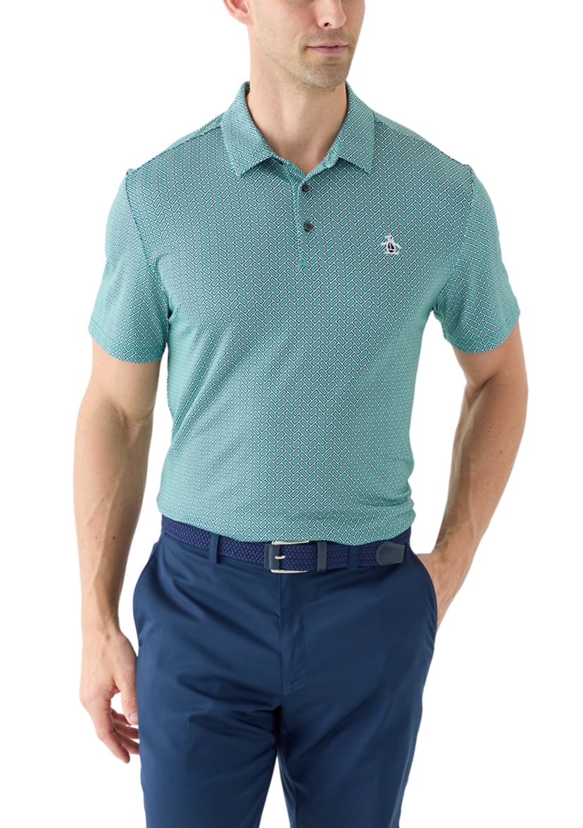 Mens Heritage Herringbone Printed Polo Shirt