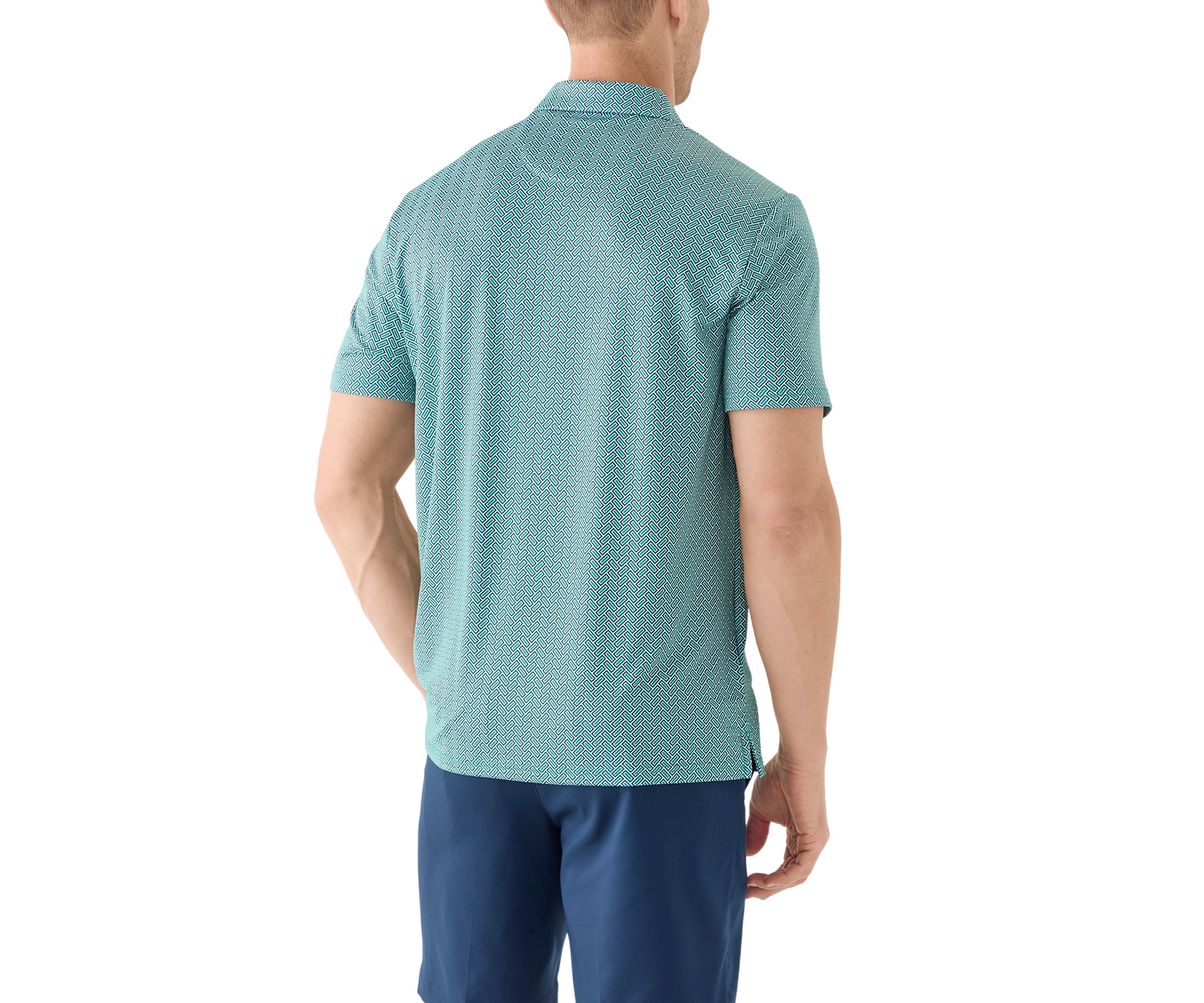 Mens Heritage Herringbone Printed Polo Shirt