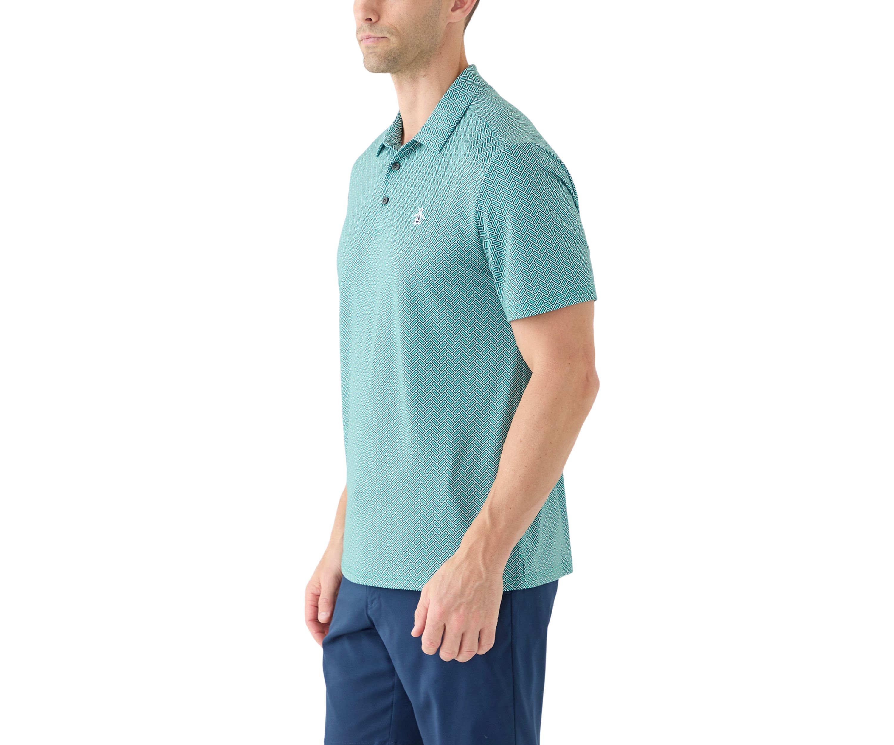 Mens Heritage Herringbone Printed Polo Shirt