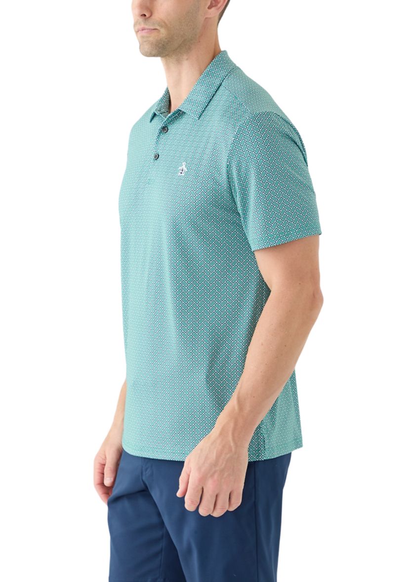 Mens Heritage Herringbone Printed Polo Shirt
