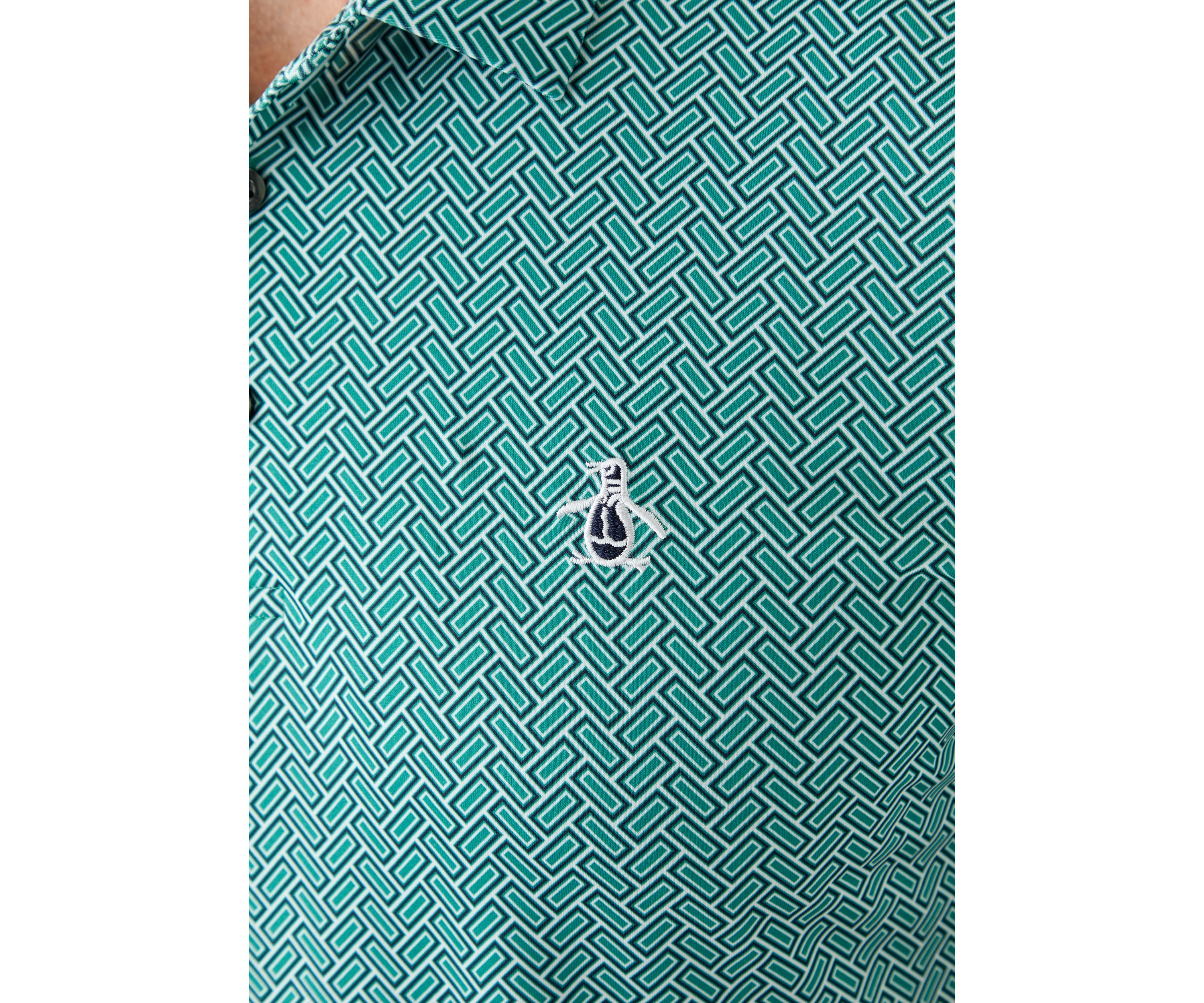 Mens Heritage Herringbone Printed Polo Shirt