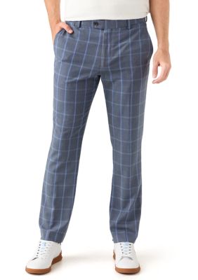 Original Penguin Men's Slim Fit Kensington Plaid Pants, Navy Blue, 38 x 32