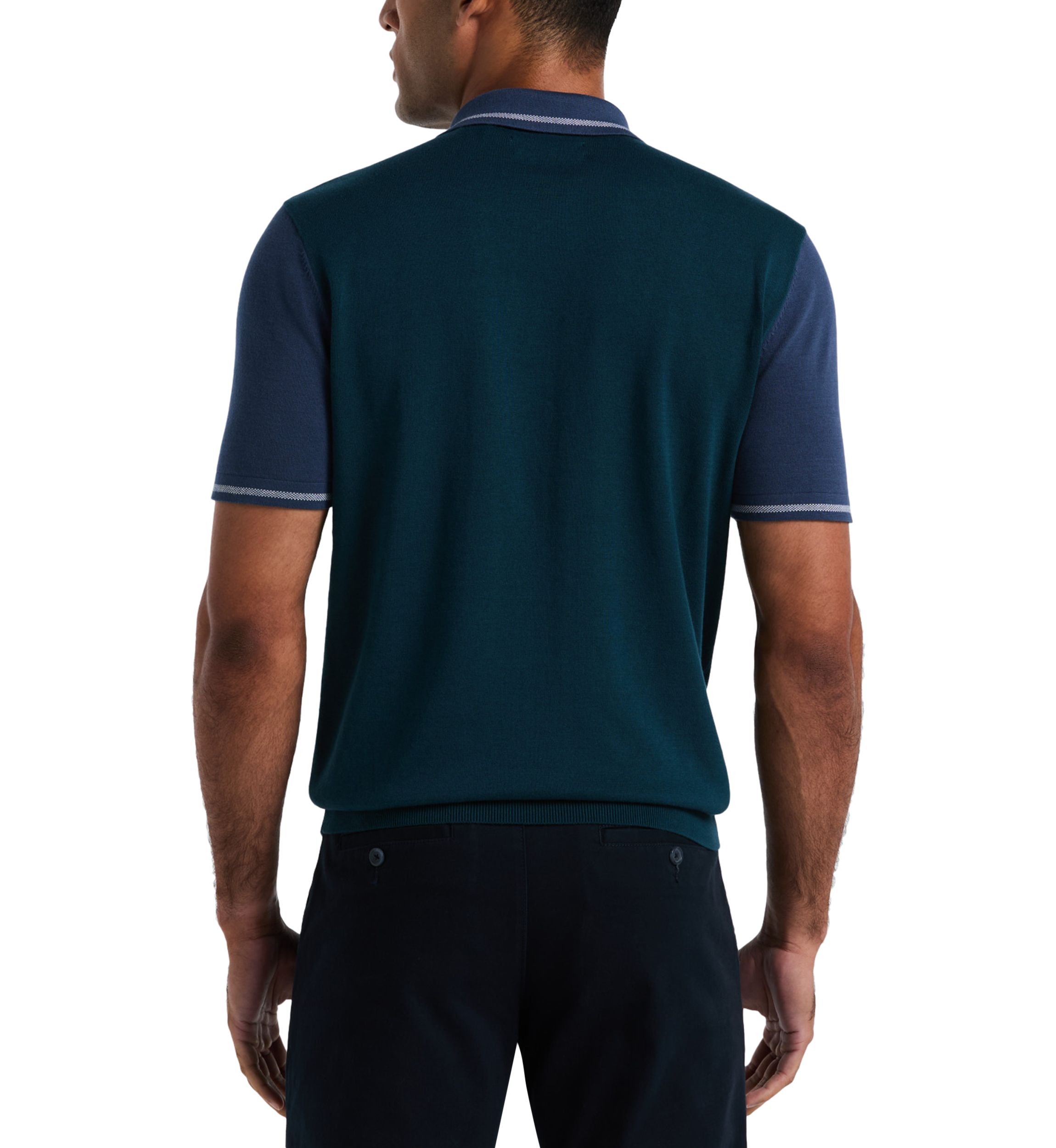 Colorblock Short Sleeve Cotton Sweater Polo Shirt