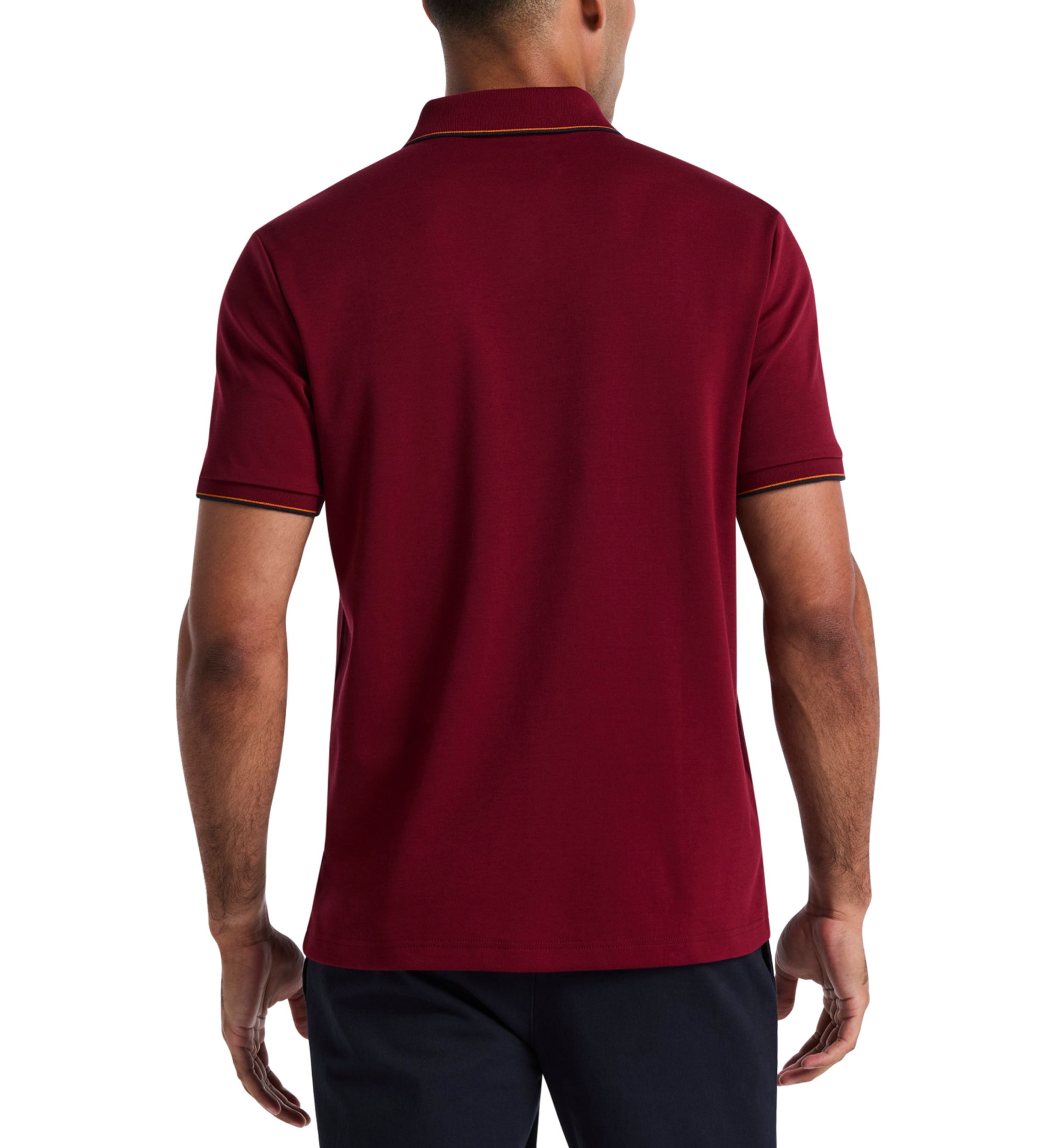 Cotton Interlock Vertical Stripe Short Sleeve Polo Shirt
