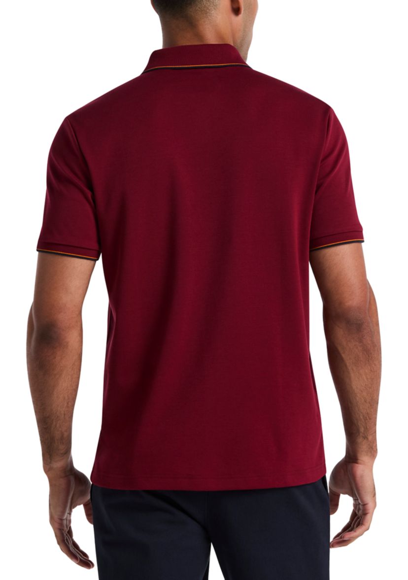 Cotton Interlock Vertical Stripe Short Sleeve Polo Shirt