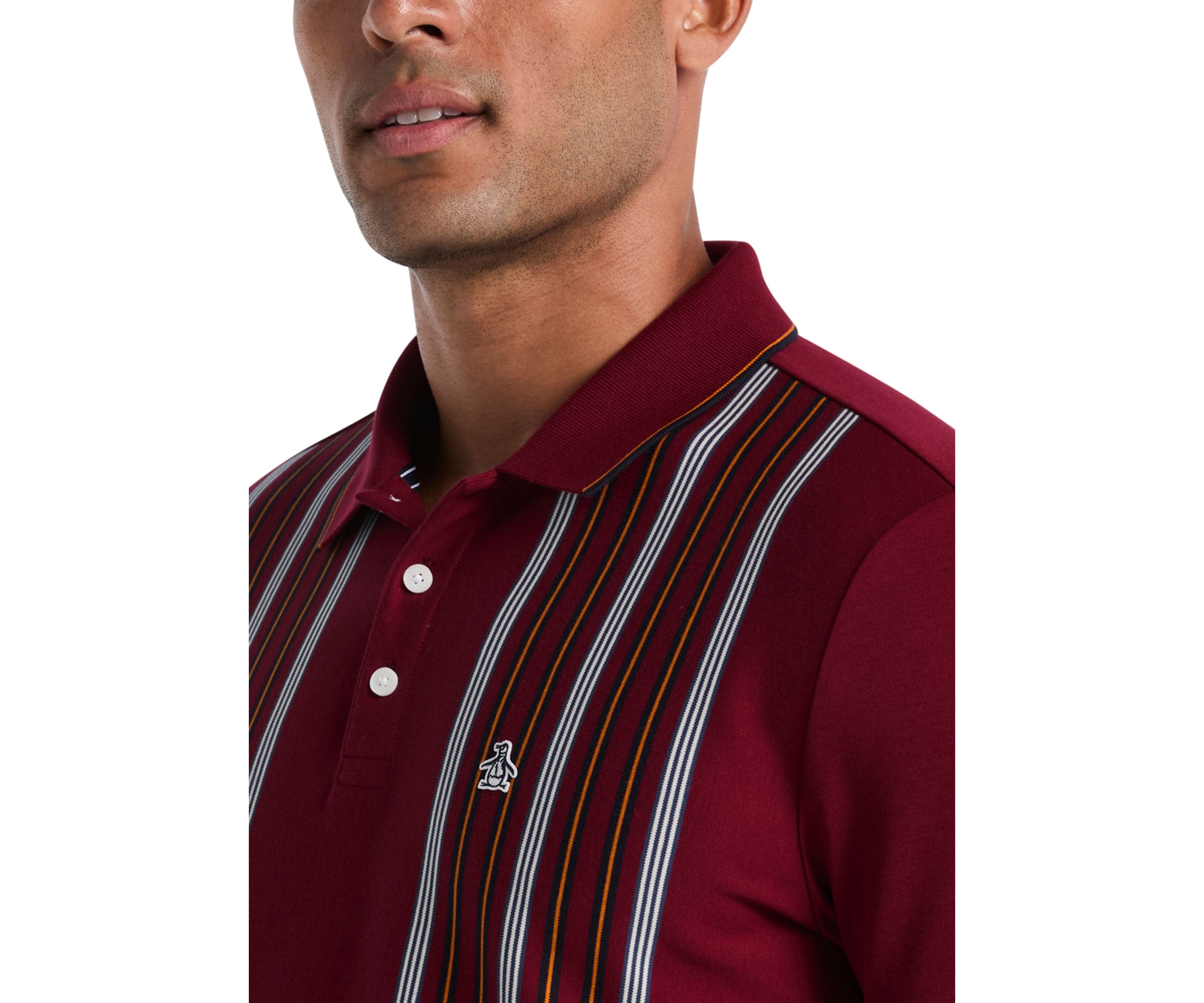 Cotton Interlock Vertical Stripe Short Sleeve Polo Shirt
