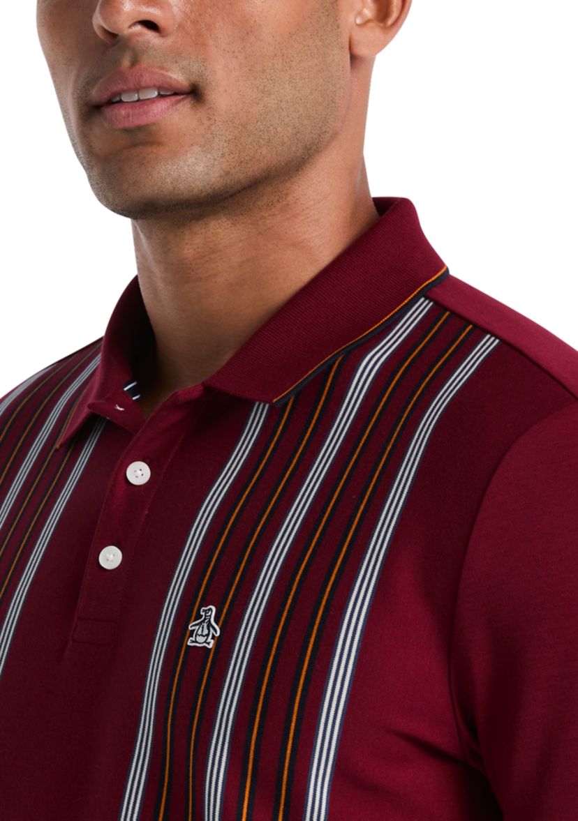 Cotton Interlock Vertical Stripe Short Sleeve Polo Shirt