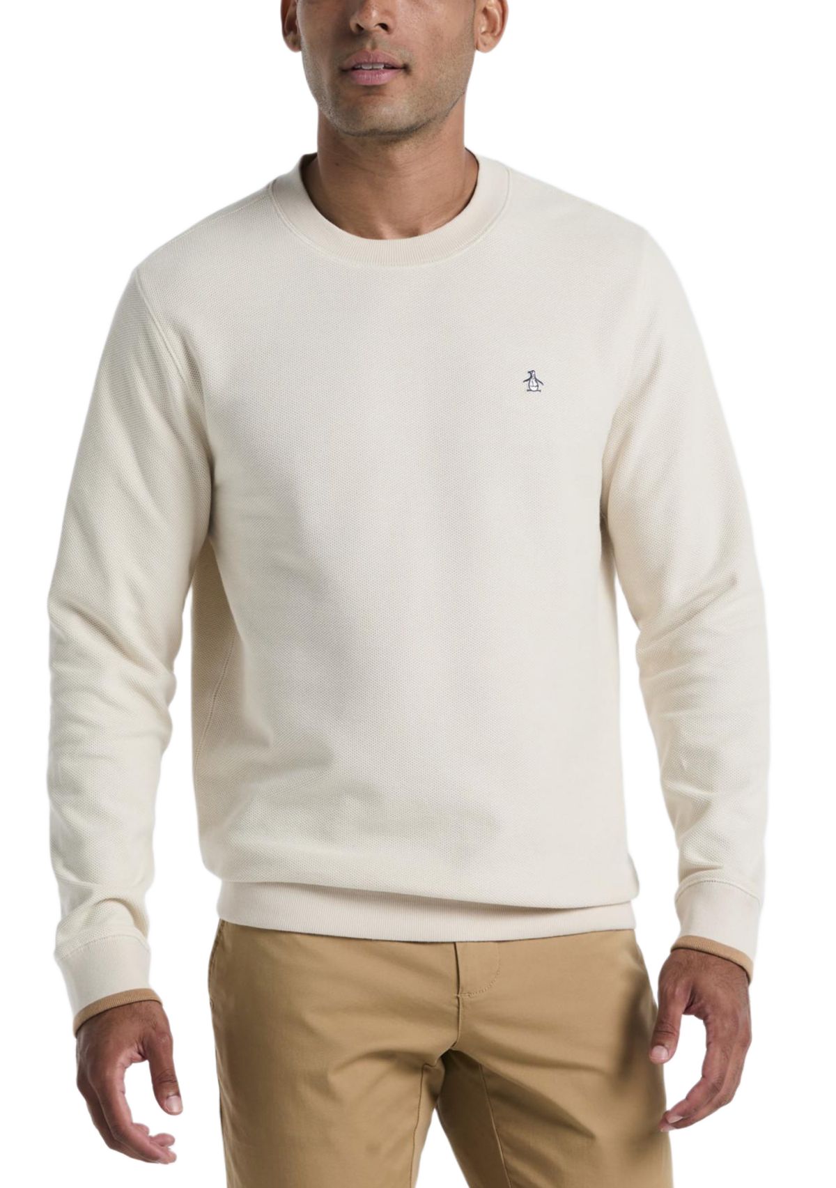 Mens Honeycomb Crew Neck Sweater