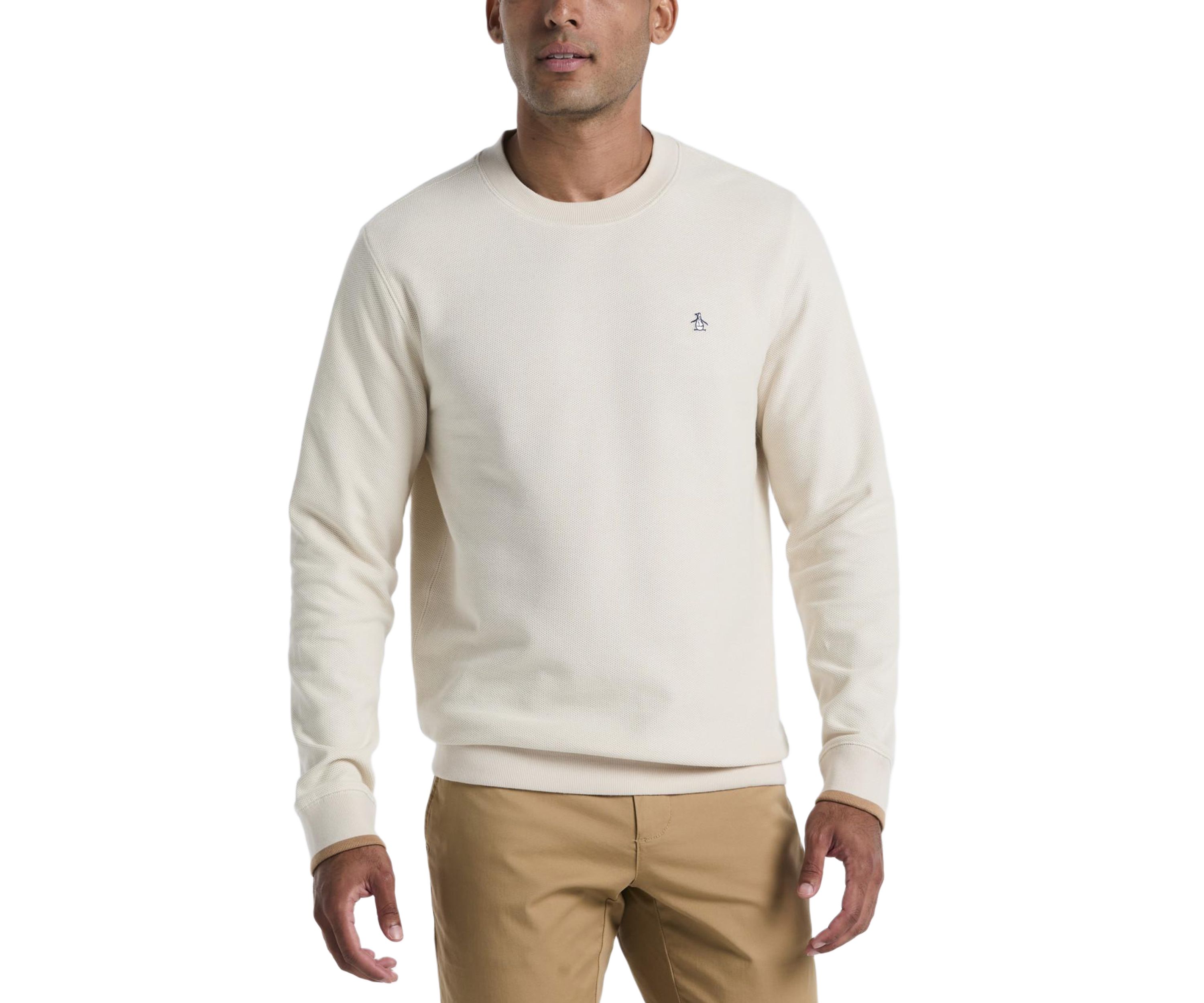 Mens Honeycomb Crew Neck Sweater