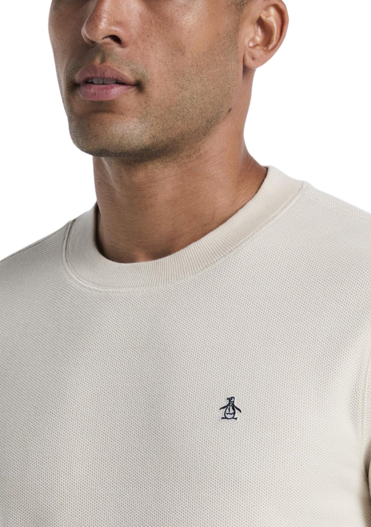 Mens Honeycomb Crew Neck Sweater