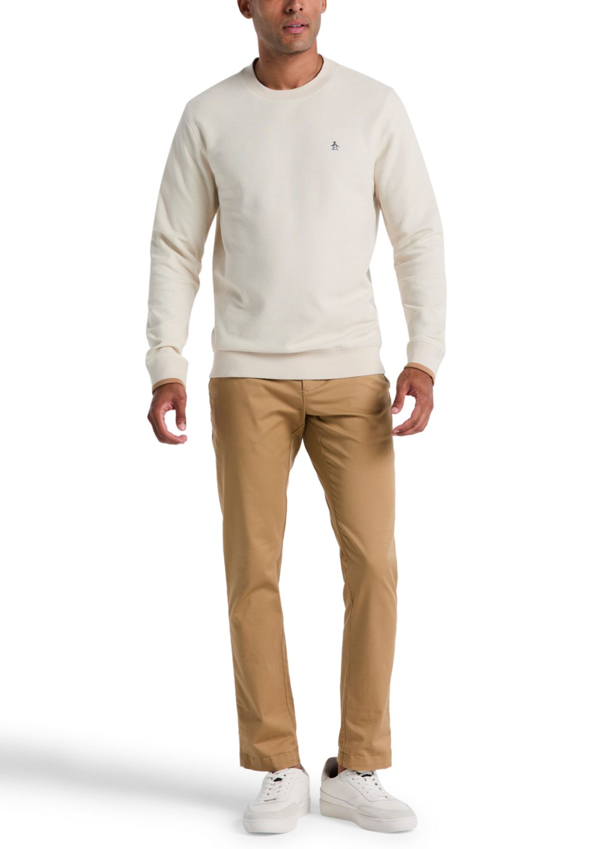 Mens Honeycomb Crew Neck Sweater