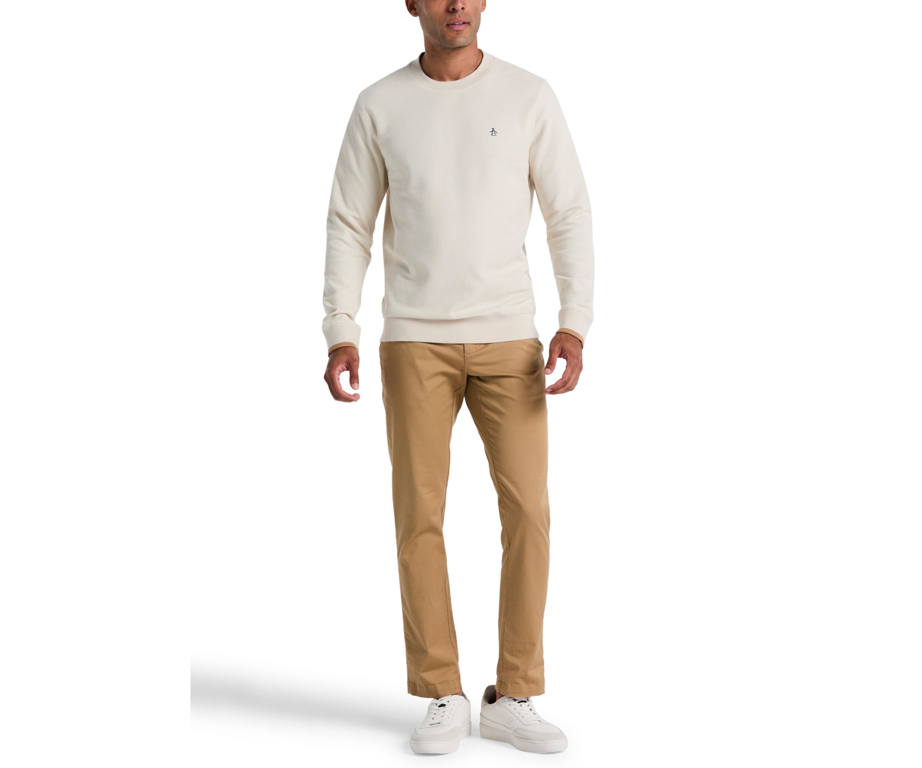Mens Honeycomb Crew Neck Sweater