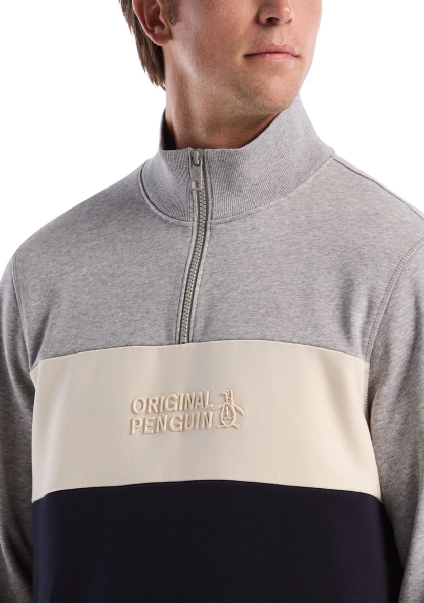 Mens Color-Blocked Fleece Pullover