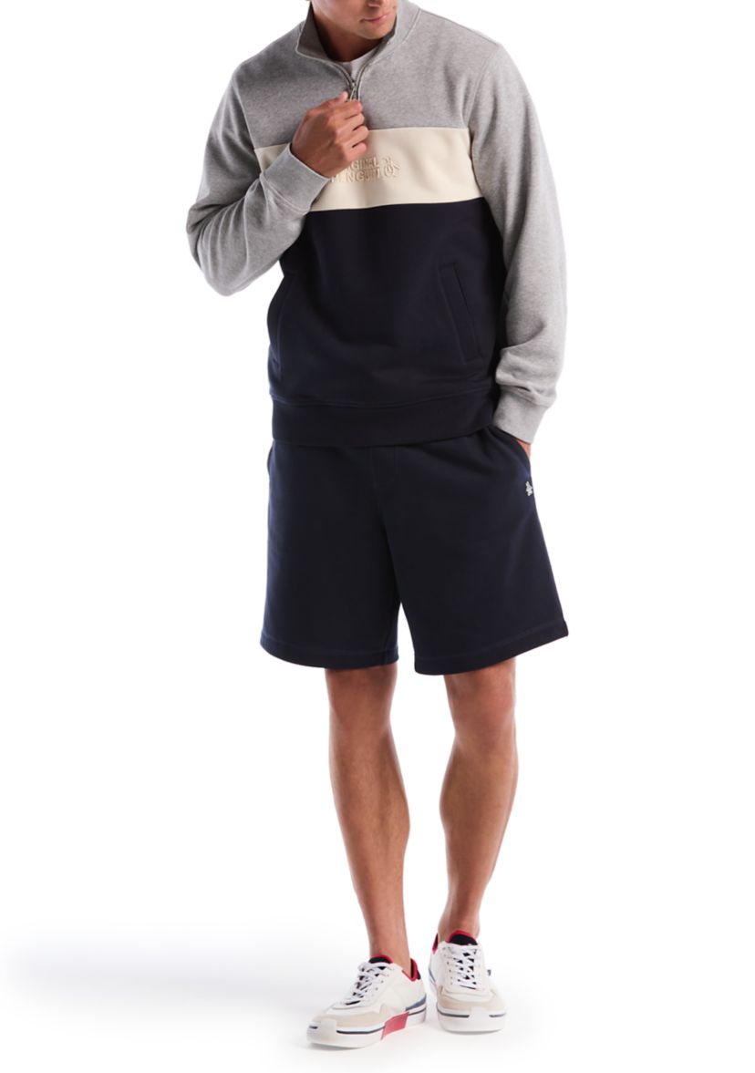 Mens Color-Blocked Fleece Pullover